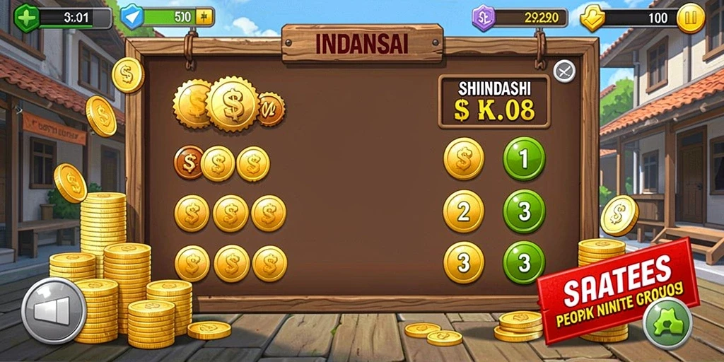 Screenshot memperlihatkan kategori permainan yang beragam.