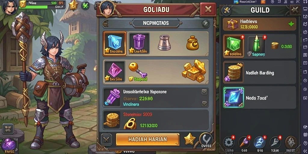 Screenshot sistem reward yang menggiurkan.